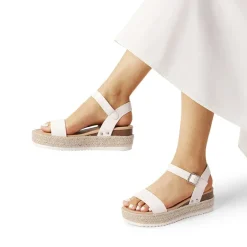 Buckle Jute Wedge Heel Sandals
