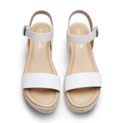 Buckle Jute Wedge Heel Sandals