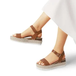 Buckle Jute Wedge Heel Sandals