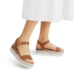 Buckle Jute Wedge Heel Sandals