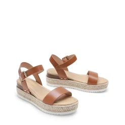 Buckle Jute Wedge Heel Sandals