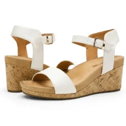Buckle Platform Wedge Sandals