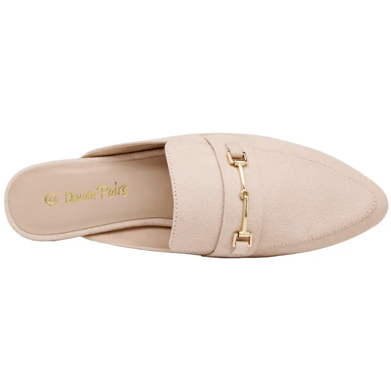 Buckle Pointed Toe Flat Mules