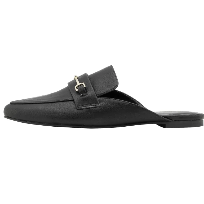 Buckle Pointed Toe Flat Mules