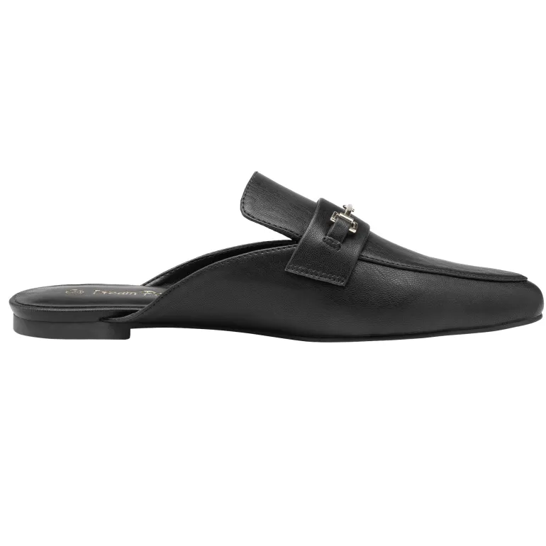 Buckle Pointed Toe Flat Mules