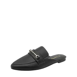 Buckle Pointed Toe Flat Mules
