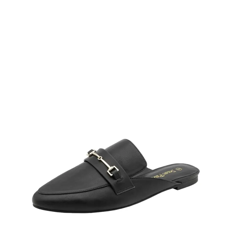 Buckle Pointed Toe Flat Mules