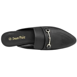 Buckle Pointed Toe Flat Mules
