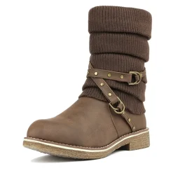 Buckle Strap Mid Calf Snow Boots