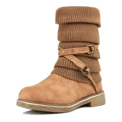 Buckle Strap Mid Calf Snow Boots