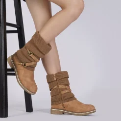 Buckle Strap Mid Calf Snow Boots