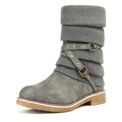 Buckle Strap Mid Calf Snow Boots
