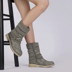 Buckle Strap Mid Calf Snow Boots