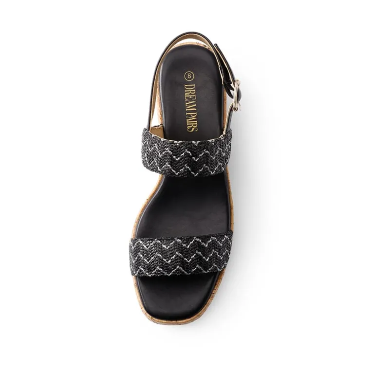 Buckle Strap Platform Wedge Sandals