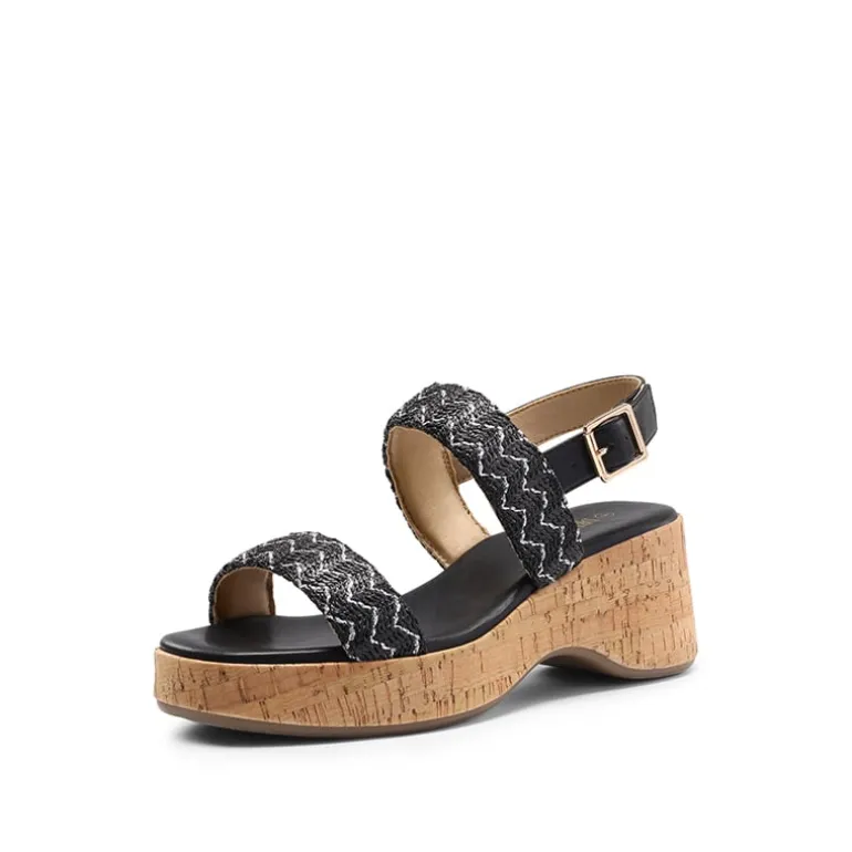 Buckle Strap Platform Wedge Sandals