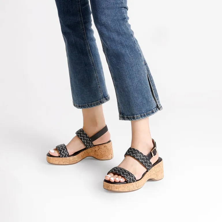 Buckle Strap Platform Wedge Sandals
