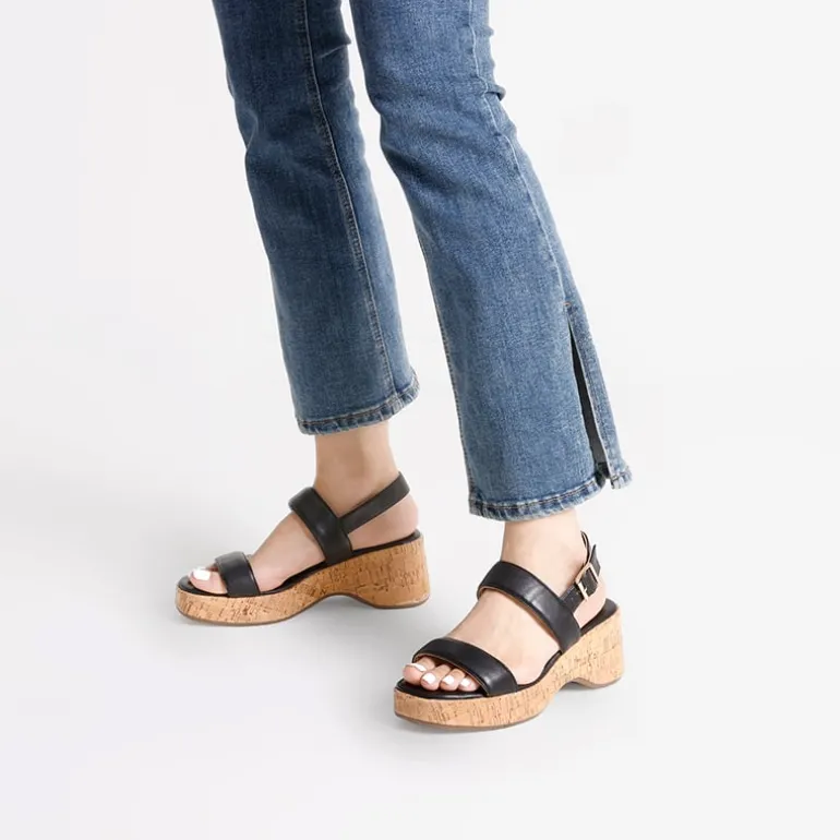 Buckle Strap Platform Wedge Sandals