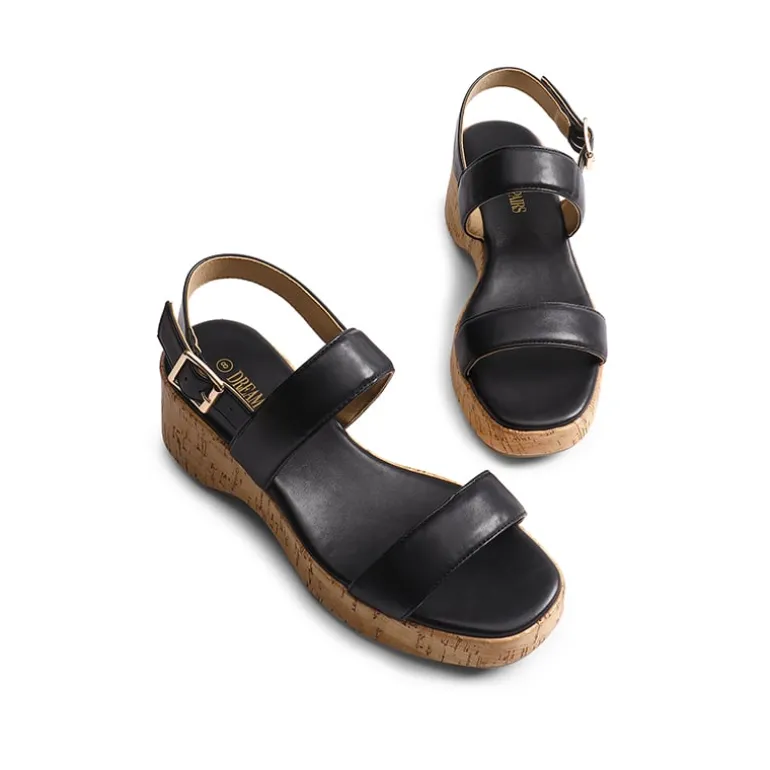 Buckle Strap Platform Wedge Sandals