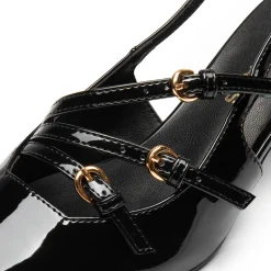 Buckle Strap Pointed Slingback Heel Pumps