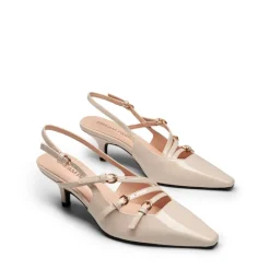 Buckle Strap Pointed Slingback Heel Pumps