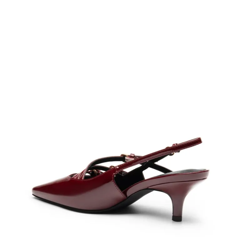 Buckle Strap Pointed Slingback Heel Pumps