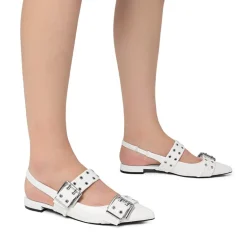 Buckle Straps Slingback Flats