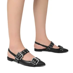 Buckle Straps Slingback Flats