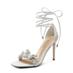 Butterfly Lace Up Stilleto High Heels