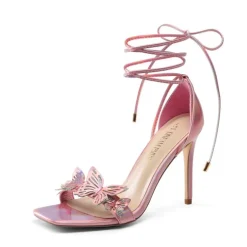 Butterfly Lace Up Stilleto High Heels