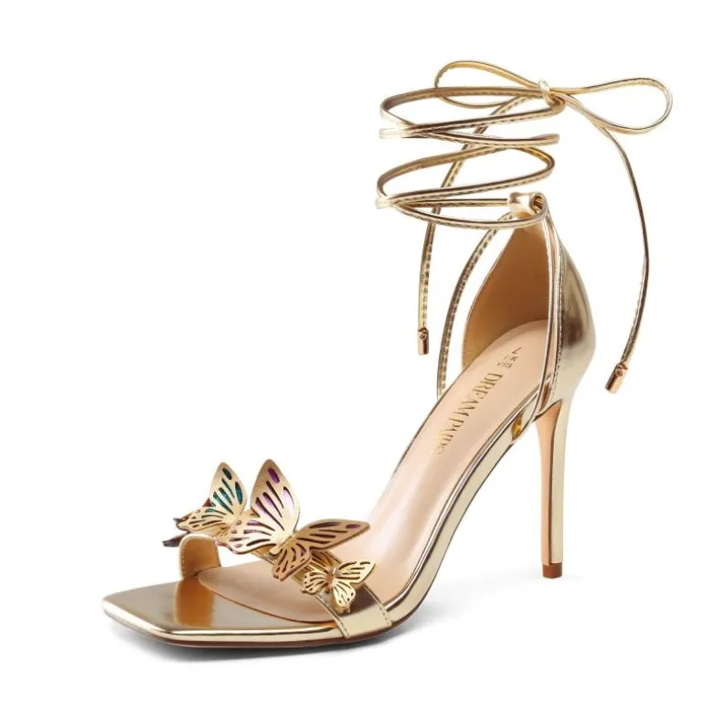 Butterfly Lace Up Stilleto High Heels