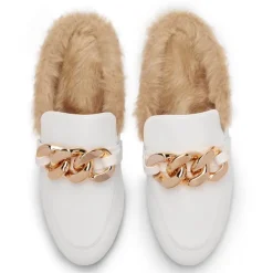 Chain Closed Toe Fur Lined Mules