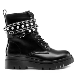 Chains Pearl Chunky Lug Sole Boots