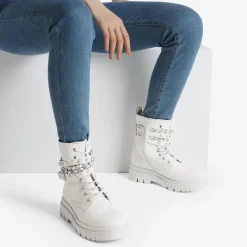 Chains Pearl Chunky Lug Sole Boots