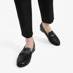 Chic Metallic Detail Loafers
