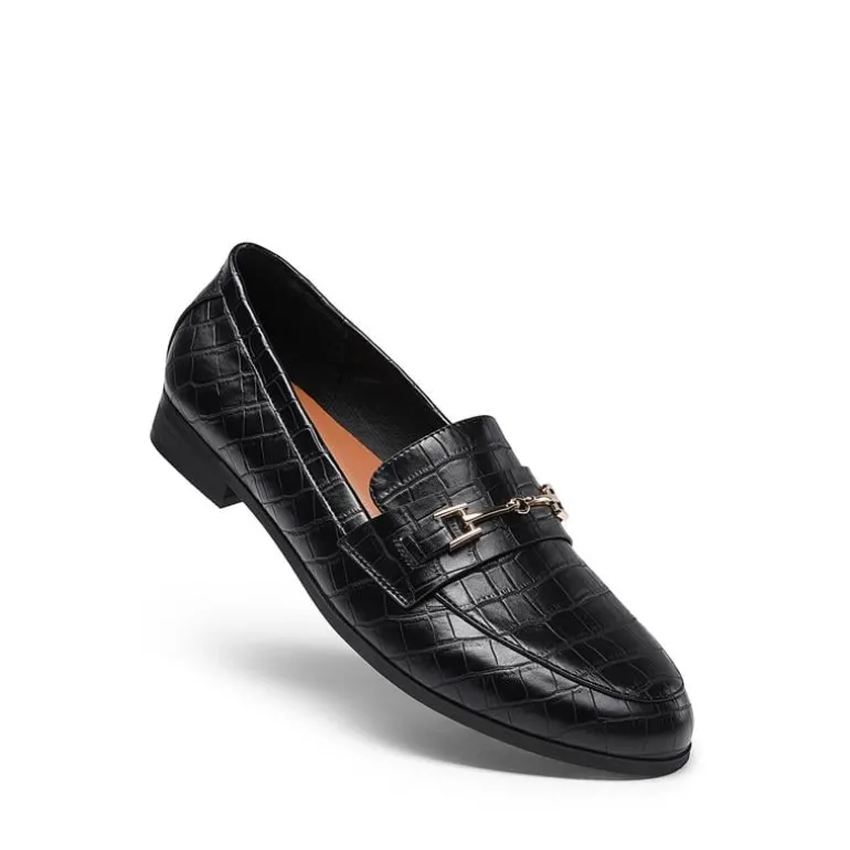 Chic Metallic Detail Loafers