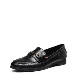 Chic Metallic Detail Loafers