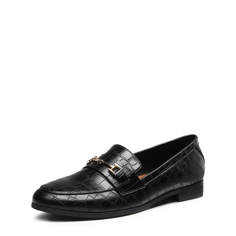 Chic Metallic Detail Loafers