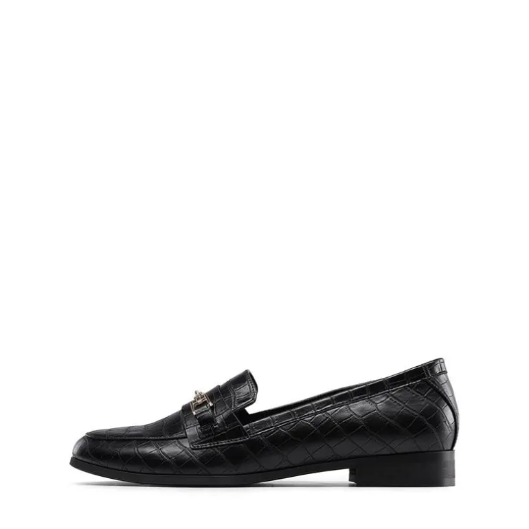 Chic Metallic Detail Loafers
