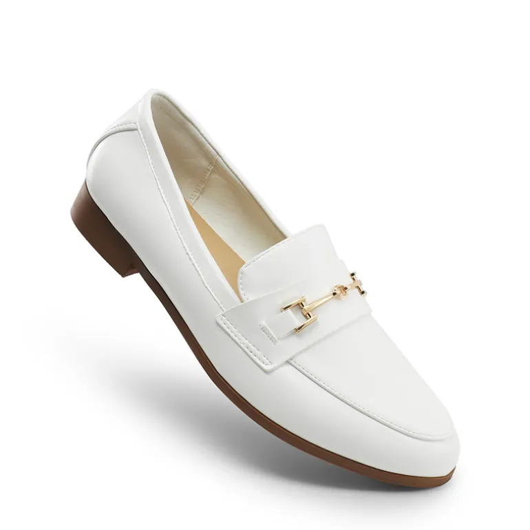 Chic Metallic Detail Loafers