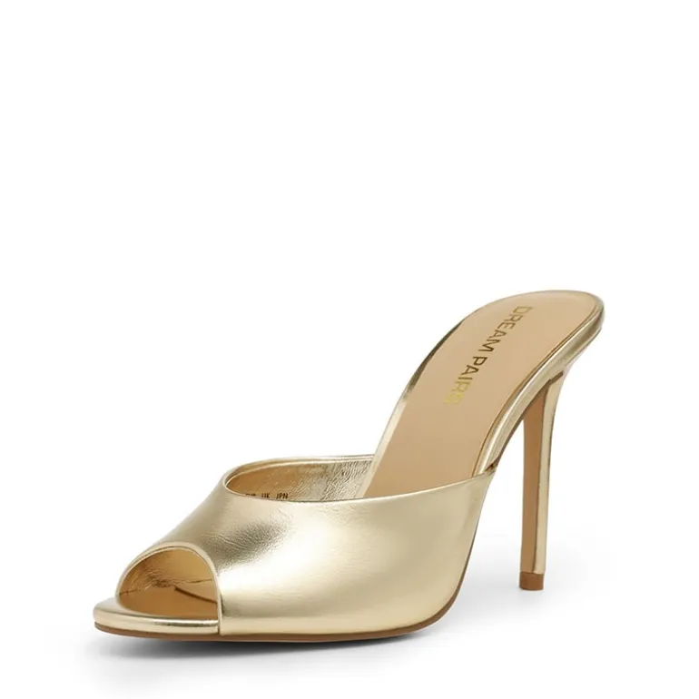 Chic Open Toe Stiletto Mule Heels