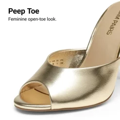 Chic Open Toe Stiletto Mule Heels