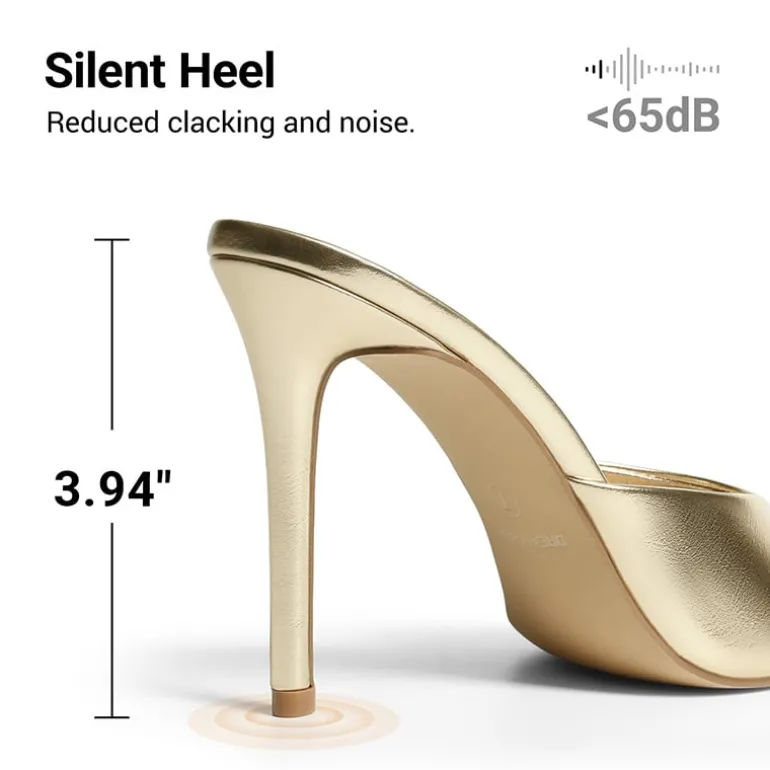 Chic Open Toe Stiletto Mule Heels