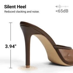 Chic Open Toe Stiletto Mule Heels