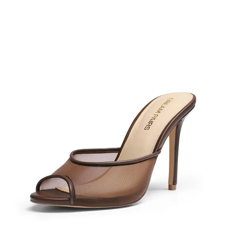 Chic Open Toe Stiletto Mule Heels