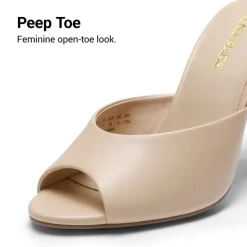 Chic Open Toe Stiletto Mule Heels