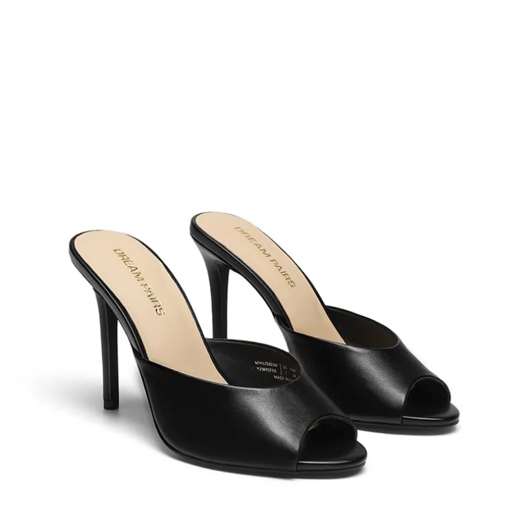 Chic Open Toe Stiletto Mule Heels