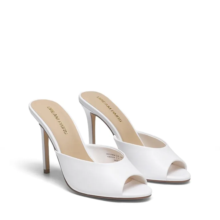 Chic Open Toe Stiletto Mule Heels