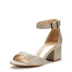 Chunkle Low Heel Ankle Strap Chunky Sandals