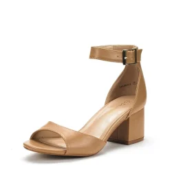 Chunkle Low Heel Ankle Strap Chunky Sandals