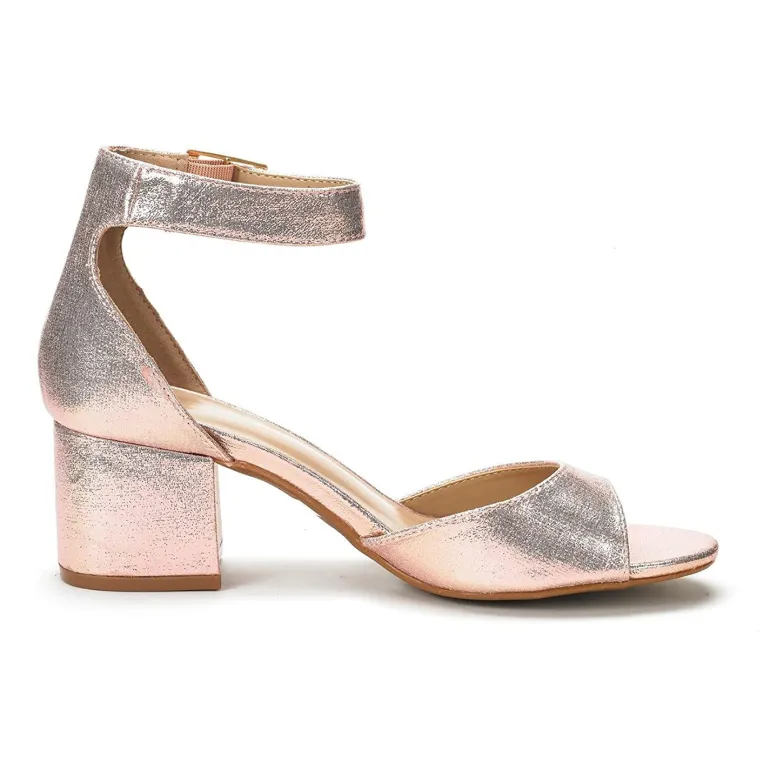 Chunkle Low Heel Ankle Strap Chunky Sandals